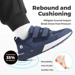 FitVille Wide Walking Shoes Hook Loop Orthopedic Man Casual Sneakers for Swollen Feet Neuropathy Comfort Sport Shoes for Men