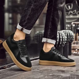 Men's Invisible Height Increasing Shoes 6/8cm German Training Shoes Breathable Genuine Leather Retro Casual Sports Shoes