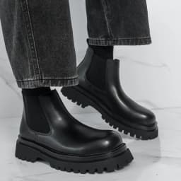 Brand Black Business High Top Leather Boots Classic British Style Men's Thick Soled Casual Boots Outdoor Comfort Walking Boots