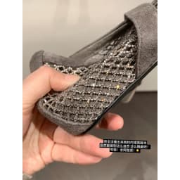 Fairy Starry Sky Ballet Shoes ~ 3cm Height-Increasing Rhinestone Mesh Flat Mary Jane Single Strap Women's Sandals