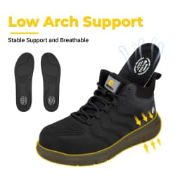 FitVille Wide Work Boots for Men Composite Indestructible Steel Toe Protect Safety Boots Anti-slip High Top Work Shoes for Men