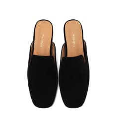 SmallHut New 2026 Trend Summer Flock Women Mules Sexy Ladies Black Red Wedges Heels Square Closed Toe Party Shoes Plus Size 43