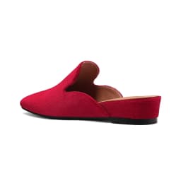 SmallHut New 2026 Trend Summer Flock Women Mules Sexy Ladies Black Red Wedges Heels Square Closed Toe Party Shoes Plus Size 43