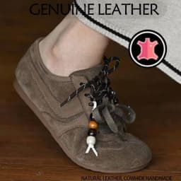 Women's Casual German Training Shoes Retro Soft-soled and Comfortable Versatile Flat-bottomed Sneakers Genuine Leather Shoes