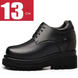 Extra High 13cm Height-increasing Shoes Men's Dress Shoes British Business Casual Elevator Shoes Wedding Thick Soled Derby Shoe