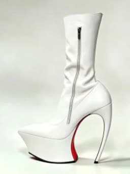 Ladies' Thick Soled Pointed Platform, High Heels, Short Boots, Party Runway, Sexy Fashion Boots, Autumn and Winter Leather Boots