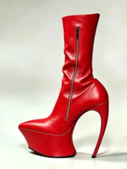 Ladies' Thick Soled Pointed Platform, High Heels, Short Boots, Party Runway, Sexy Fashion Boots, Autumn and Winter Leather Boots