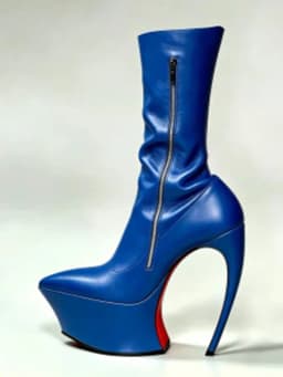 Ladies' Thick Soled Pointed Platform, High Heels, Short Boots, Party Runway, Sexy Fashion Boots, Autumn and Winter Leather Boots