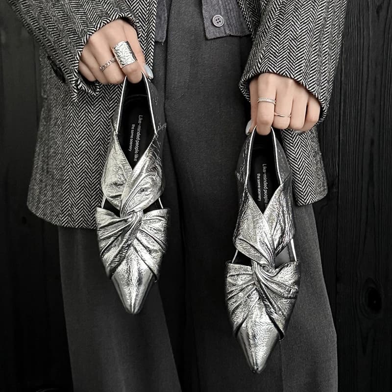 NEW Spring/Autumn Women Pumps Split Leather Shoes for Women Fashion Pointed Toe Wedges Shoes Slip-on Cross Tied Modern Shoes