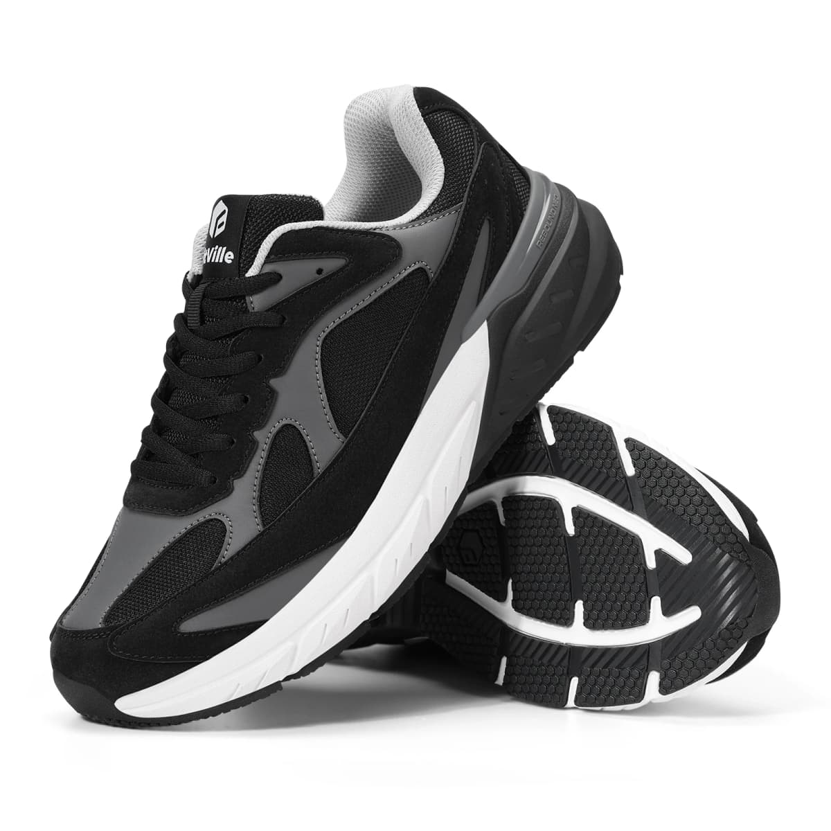 FitVille Wide Walking Shoes For Men Arch Support Wide Width Lightweight Non‑Slip Comfort Cushion Sneakers For Swollen Feet Neuropathy Plantar Fasciitis