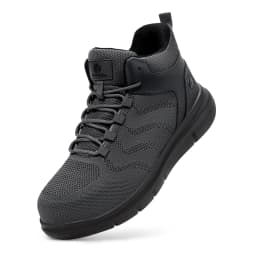 FitVille Men's High Top Safety Work Boots, Wide Width Composite Steel Toe Waterproof Anti-slip Outdoor Footwear for Construction Work