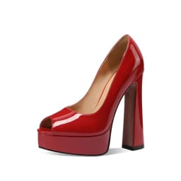 Arden Furtado 2025 Summer Cow patent leather peep toe Pumps Round toe Platform Super high heel Single shoe Wedding shoes