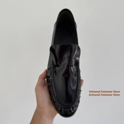 Black Glossy Slip On Loafers Men's Derby Shoes Business Formal Leather Shoes Commuting Casual Shoes Trendy Luxury Men's Shoes