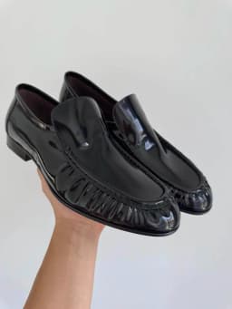 Black Glossy Slip On Loafers Men's Derby Shoes Business Formal Leather Shoes Commuting Casual Shoes Trendy Luxury Men's Shoes