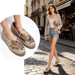 CHHC Spring Summer Women Espadrilles Color Block Letter Print Fashion Breathable Durable Classic Design Casual Shoes