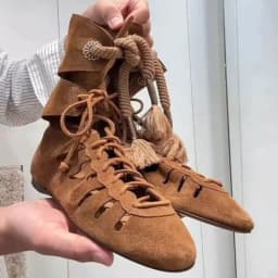 New Niche Vintage Brown Ankle Boots for Women Hollow Out Cross Strap Roman Sandals Hidden Insole Height Enhancing Summer Boots