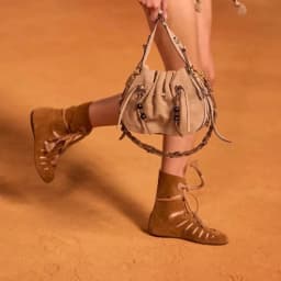 New Niche Vintage Brown Ankle Boots for Women Hollow Out Cross Strap Roman Sandals Hidden Insole Height Enhancing Summer Boots