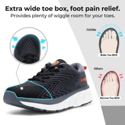 FitVille Men'S Shoes Wide Toe Box Cushioned Extra Wide Width Non Slip Running Shoe Comfortable Lightweight Sneakers For Fat Feet