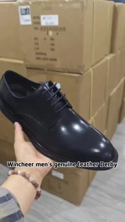 High Quality Men's Oxford Shoes Genuine Leather Office Derby Dress Shoes for Business Casual Wear