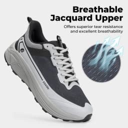 FitVille Wide Sports Shoes Wear Resistant Hiking Trail Running Shoes for Men Cushioning Men Sneakers with Arch Support Anti-Slip