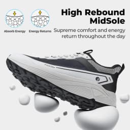 FitVille Wide Sports Shoes Wear Resistant Hiking Trail Running Shoes for Men Cushioning Men Sneakers with Arch Support Anti-Slip