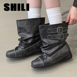 Fashion Designer Punk Boots for Woman Ankle Boots Winter Women Chelsea Boots 2027 Trend Buckle Gladiator Motorcycle Botas Mujer