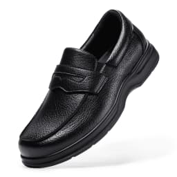 FitVille Men's Loafers Extra Wide Toe Box Lightweight Classic Business Formal Dress Shoes for Men with Arch Support Comfortable