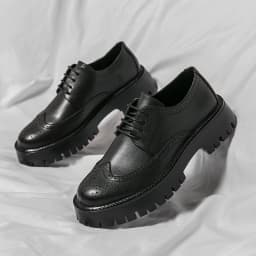Luxury Brand Brogue Men's Shoes White Thick-soled Casual British Style Comfortable Oxford Shoes Lace-up High Quality Men's Shoes