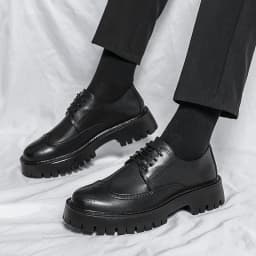 Luxury Brand Brogue Men's Shoes White Thick-soled Casual British Style Comfortable Oxford Shoes Lace-up High Quality Men's Shoes