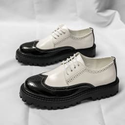 Luxury Brand Brogue Men's Shoes White Thick-soled Casual British Style Comfortable Oxford Shoes Lace-up High Quality Men's Shoes
