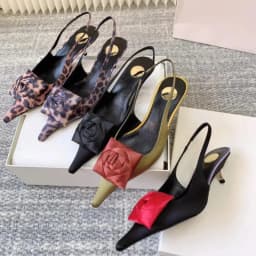 Women Summer Slip-on Pointed Toe Pumps Wrapped in Silky Satin Slim High Stiletto Heels with Soft Leather Upper Elegant Outdoor