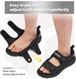 FitVille Men's Adjustable Wide Width Diabetic Sandals, Orthopedic Comfort Sandals with Arch Support for Swollen Feet & Foot Neuropathy