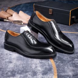 Luxury Genuine Leather Mens Formal Shoes Handmade Whole Cut Oxfords Business Lace-up Pointed Toe Wedding Dress Shoes for Men