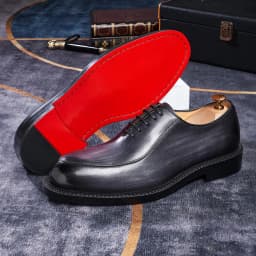 Luxury Genuine Leather Mens Formal Shoes Handmade Whole Cut Oxfords Business Lace-up Pointed Toe Wedding Dress Shoes for Men