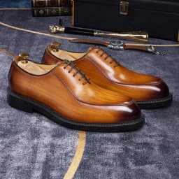 Luxury Genuine Leather Mens Formal Shoes Handmade Whole Cut Oxfords Business Lace-up Pointed Toe Wedding Dress Shoes for Men