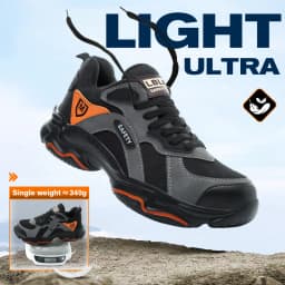 Men's Lightweight Safety Shoes, Men's Steel Toe Puncture Resistant Breathable Safety Boots, Men's Construction Work Safety Shoes