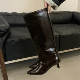 Eilyken Autumn Winter Street Style Thin Low Heels Women Knee-High Boots Sexy Pointed Toe Casual Party Shoes Long Botas Mujer