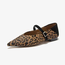 BEAUTODAY Penny Loafers Women Cowhide Round Toe Square Heel Leopard Print Sewing Outdoor Casual Flats Female Handmade 26238