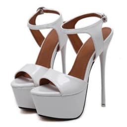 Aneikeh Big Shoe Size 41 42 43 44 45 46 High Heels Sandals Summer Sexy Open Toe Party Dress 16CM Platform Gladiator Women Pumps