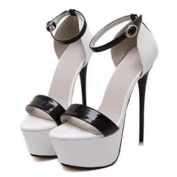 Aneikeh Big Shoe Size 41 42 43 44 45 46 High Heels Sandals Summer Sexy Open Toe Party Dress 16CM Platform Gladiator Women Pumps