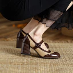 Spring/Fall Women Shoes Round Toe Chunky Heel Mary Janes Shoes Mixed Colors Women Pumps Patent Leather Shoes Classics High Heels