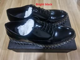 Handmade Rivets Brogue Shoes Wedding Dress Shoe Cow Genuine Leather Men Oxfords Plus Size 38-45