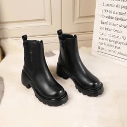 AIYUQI Women's Boots Winter 2026 New Genuine Leather Women's Chelsea Boots British Style Natural Wool Warm Women's Ankle Boots