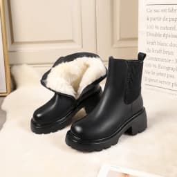 AIYUQI Women's Boots Winter 2026 New Genuine Leather Women's Chelsea Boots British Style Natural Wool Warm Women's Ankle Boots