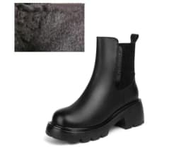 AIYUQI Women's Boots Winter 2026 New Genuine Leather Women's Chelsea Boots British Style Natural Wool Warm Women's Ankle Boots