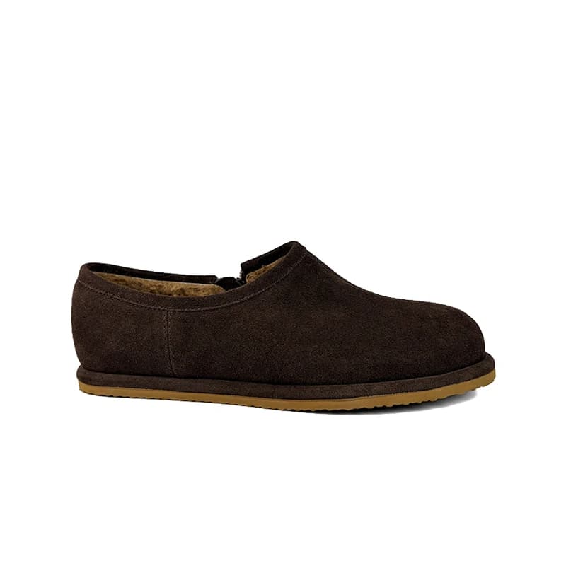 2026 New Winter Minimalist Suede Round‑Toe Anti‑Slip Flat Plush‑Lined Zipper Women's Warm Ankle Snow Boots