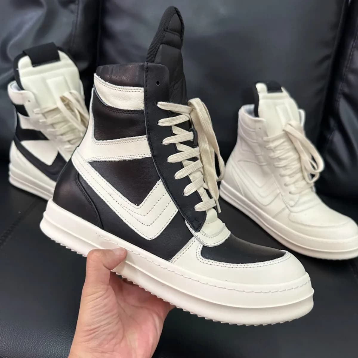 Black White Leather High Top Shoe Luxury Suede Boot Men Shoes Zipper Women Casual Sneaker Design Ankle Boots