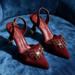 Women Green Satin Slingback High Heels Pointed Toe Emerald Crystal Rhinestone Sandals Wedding Evening Party Formal Dress Pumps