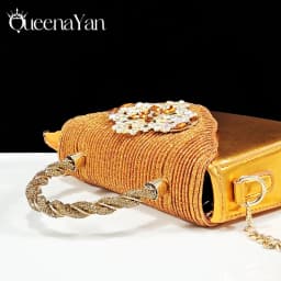 QSGFC Hot Selling INS Pointed-Toe Luxury Style Women High Heels Sandal With Bag Set Orange Color for Wedding Party