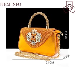 QSGFC Hot Selling INS Pointed-Toe Luxury Style Women High Heels Sandal With Bag Set Orange Color for Wedding Party
